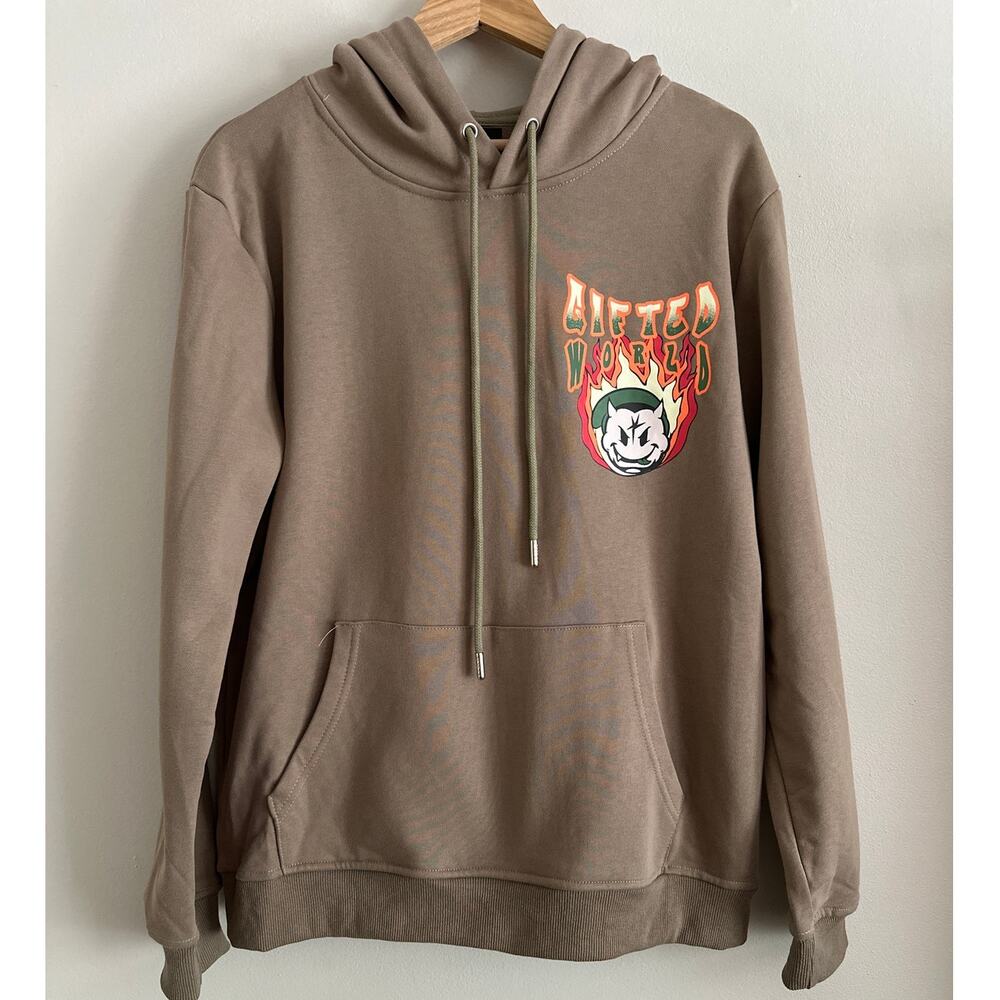 NWT GFTD LA “World On Fire” Hoodie – Size L – Pit‎ to Pit 23.5”